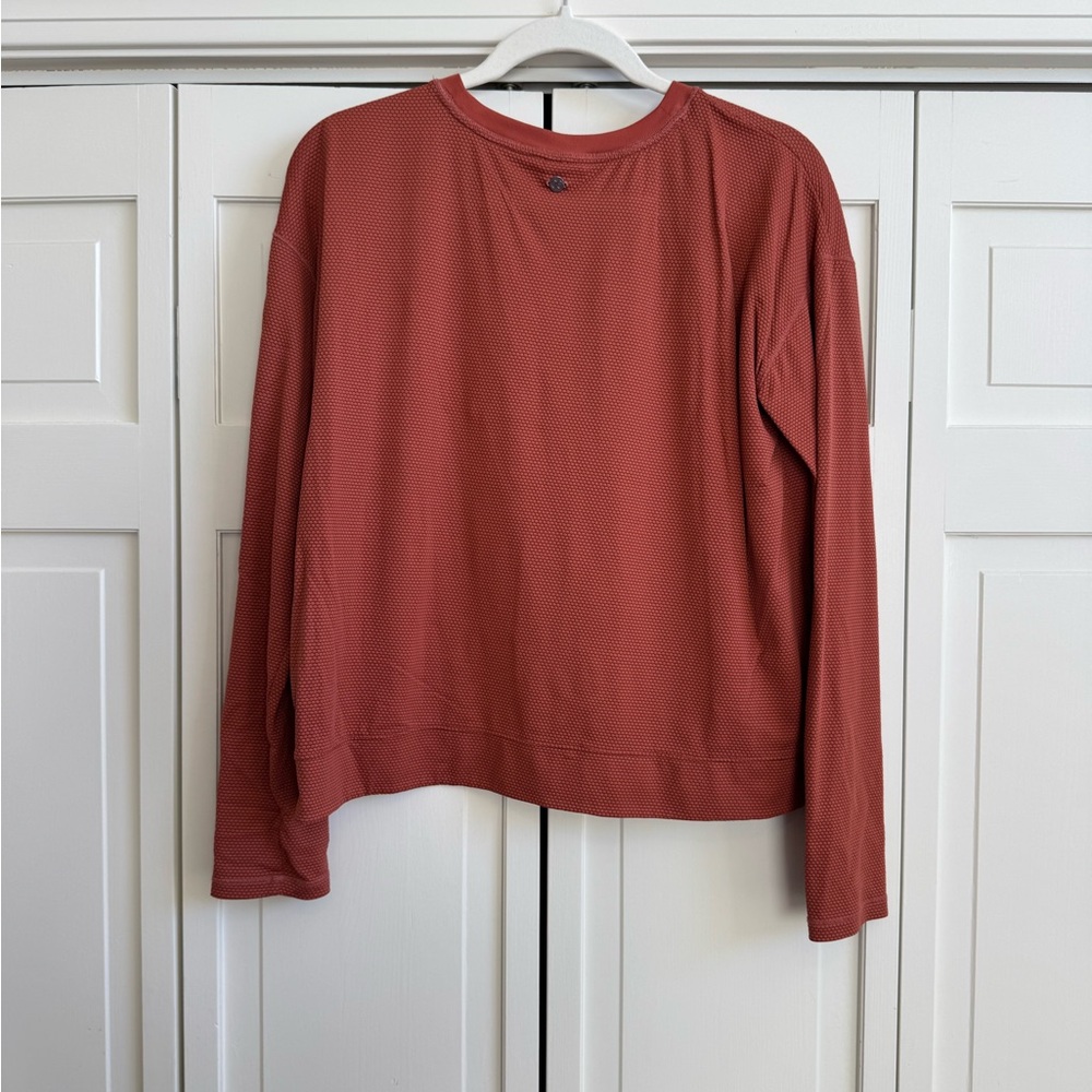 CALIA Bubble Mesh Long Sleeve Shirt in Rust - Picture 8 of 10